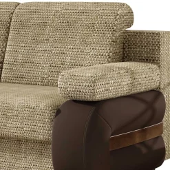 Discount Wohnen Federkern Klappsofa in Beige und Dunkelbraun - Carinna