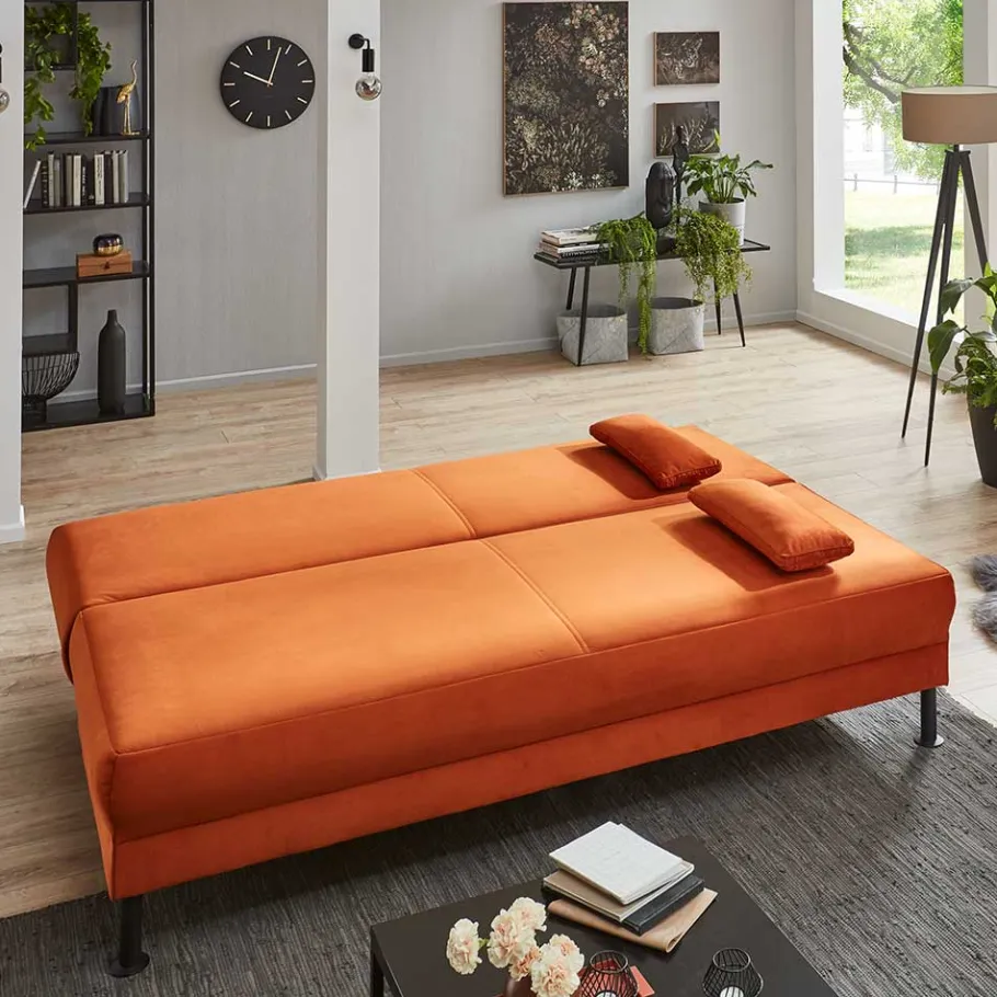 Hot Wohnen Federkern Klappsofa in Kupfer Velours - Sharkas