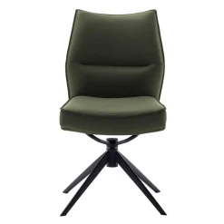 Discount Wohnen Federkern Lederstühle in Oliv Grün - Synfrunia (2er Set)