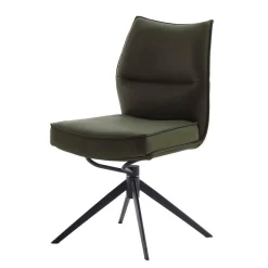 Discount Wohnen Federkern Lederstühle in Oliv Grün - Synfrunia (2er Set)