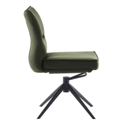 Discount Wohnen Federkern Lederstühle in Oliv Grün - Synfrunia (2er Set)