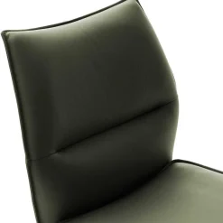 Discount Wohnen Federkern Lederstühle in Oliv Grün - Synfrunia (2er Set)