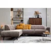 Discount Wohnen Federkern Polsterecke in Taupe Strukturstoff - Wishes