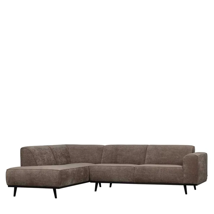 Discount Wohnen Federkern Polsterecke in Taupe Strukturstoff - Wishes