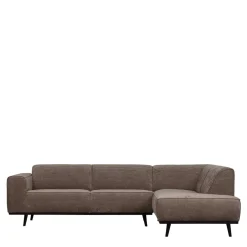 Discount Wohnen Federkern Polsterecke in Taupe Strukturstoff - Wishes