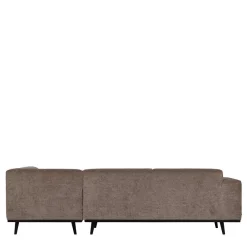 Discount Wohnen Federkern Polsterecke in Taupe Strukturstoff - Wishes