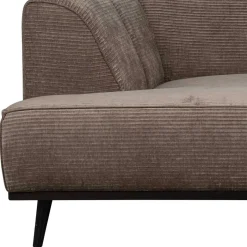 Discount Wohnen Federkern Polsterecke in Taupe Strukturstoff - Wishes