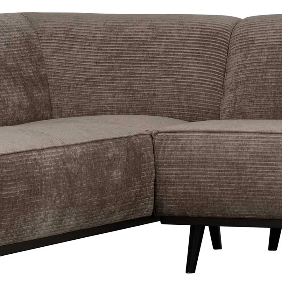Discount Wohnen Federkern Polsterecke in Taupe Strukturstoff - Wishes