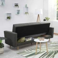 Best Wohnen Federkern Schlafcouch mit drei Sitzplätzen - Durai