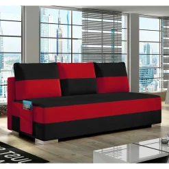 Sale Wohnen Federkern Sofabett in Schwarz und Rot - Nusret