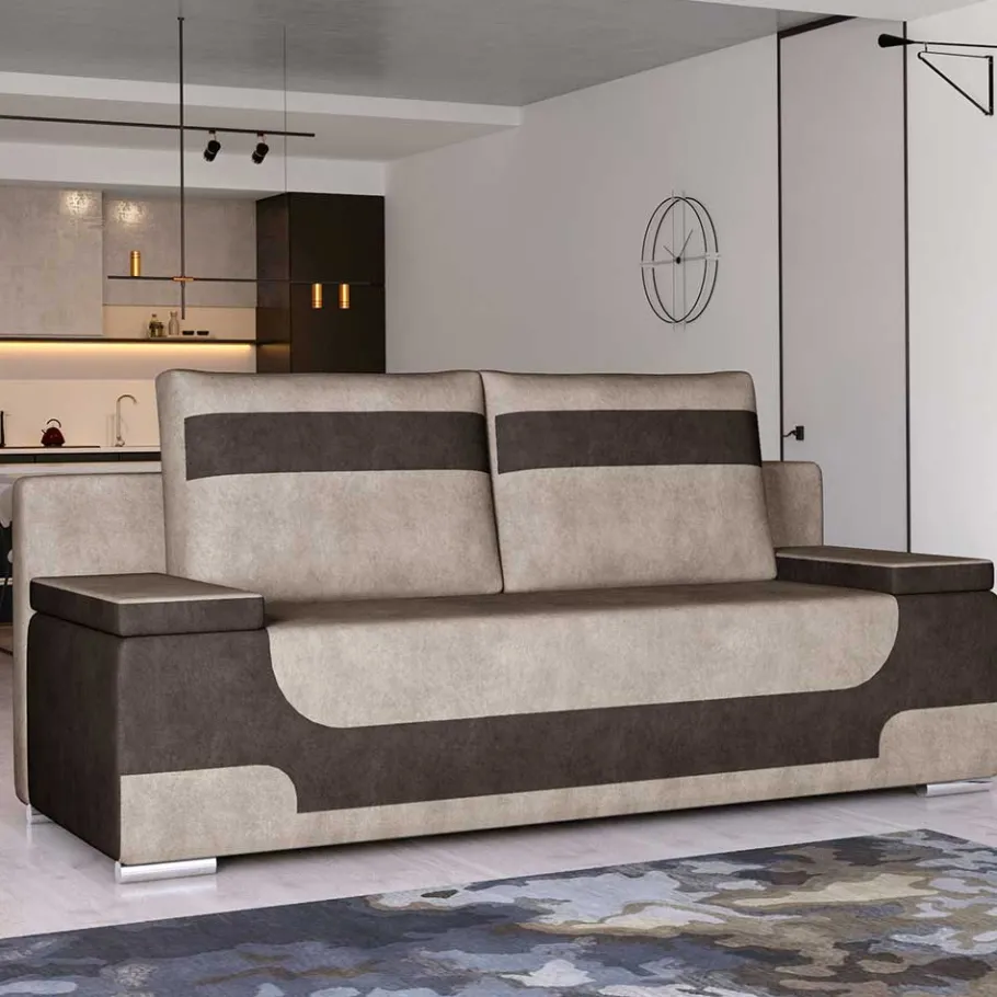 Best Wohnen Federkern-Funktionssofa in Beige und Braun - Vallarta