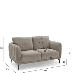 Sale Wohnen Federkernsofa in Beige Stoffbezug - Ordinia
