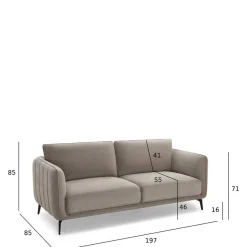 Sale Wohnen Federkernsofa in Beige Stoffbezug - Ordinia