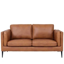 Best Wohnen Federkernsofa in Leder Cognac Braun - Lespavo