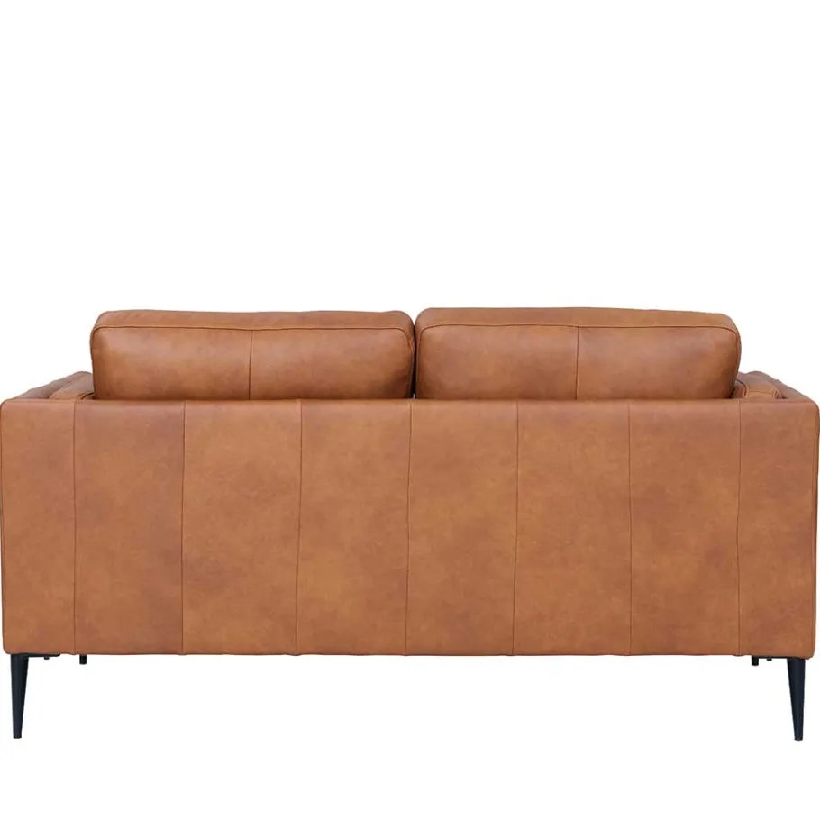 Best Wohnen Federkernsofa in Leder Cognac Braun - Lespavo