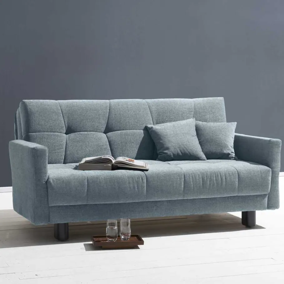Discount Wohnen Flachgewebe Bettcouch in Hellblau - Zitizen