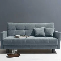 Discount Wohnen Flachgewebe Bettcouch in Hellblau - Zitizen