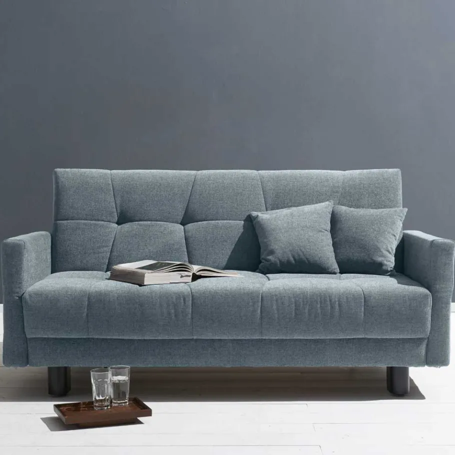 Discount Wohnen Flachgewebe Bettcouch in Hellblau - Zitizen