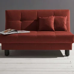 Online Wohnen Flachgewebe Schlafsofa in Dunkelrot - Ciabeta