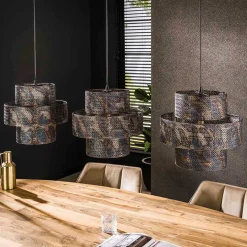 Outlet Wohnen 3-flammige Design-Pendelleuchte in Schwarzbraun - Three