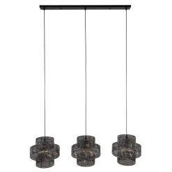 Outlet Wohnen 3-flammige Design-Pendelleuchte in Schwarzbraun - Three