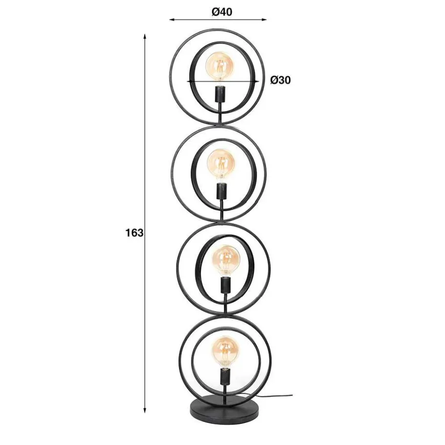 New Wohnen 4-flammige Design-Stehleuchte aus Metall - Leath