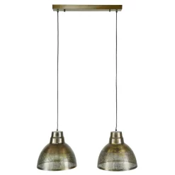 Wohnen 2-flammige Hängeleuchte in Bronze Antik - Jaines