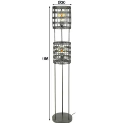Wohnen 2-flammige Stehlampe aus Metallgeflecht - Cibiao