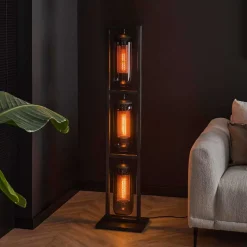 Outlet Wohnen 3-flammige Stehleuchte im Industrial Chic - Nowy