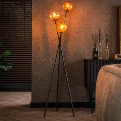 Outlet Wohnen 3-flammige Stehleuchte mit Glas Kugelschirmen - Gliona
