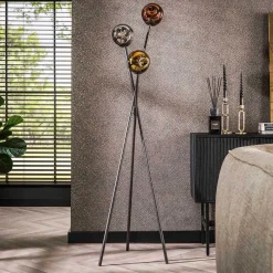 Outlet Wohnen 3-flammige Stehleuchte mit Glas Kugelschirmen - Gliona