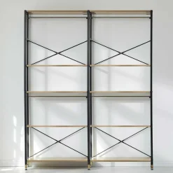 Clearance Wohnen Flur Regal Garderobe in Akazie & Schwarz - Ricinga