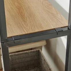 Clearance Wohnen Flur Regal Garderobe in Akazie & Schwarz - Ricinga