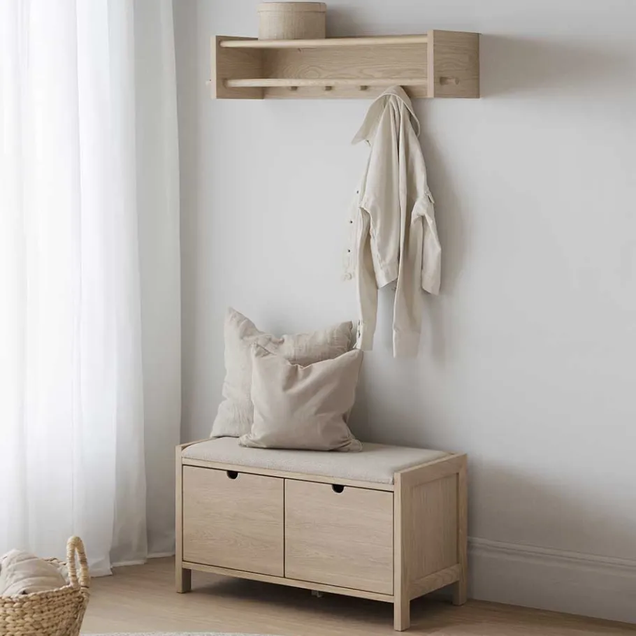 New Wohnen Flurbank & Hängegarderobe Set - Pluta (zweiteilig)