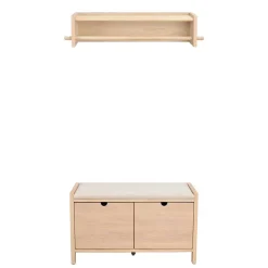 New Wohnen Flurbank & Hängegarderobe Set - Pluta (zweiteilig)