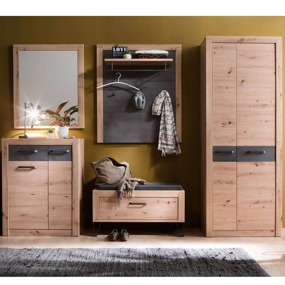 Discount Wohnen Flureinrichtung Komplettset modern - Carry (fünfteilig)