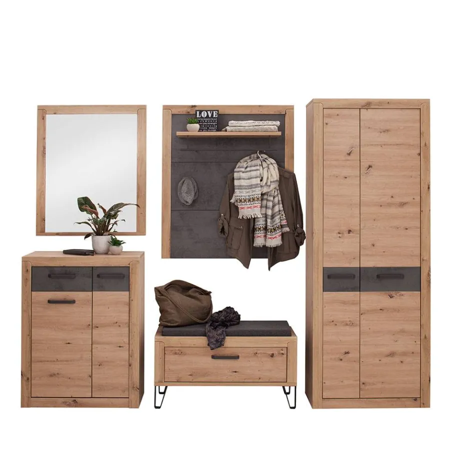 Discount Wohnen Flureinrichtung Komplettset modern - Carry (fünfteilig)