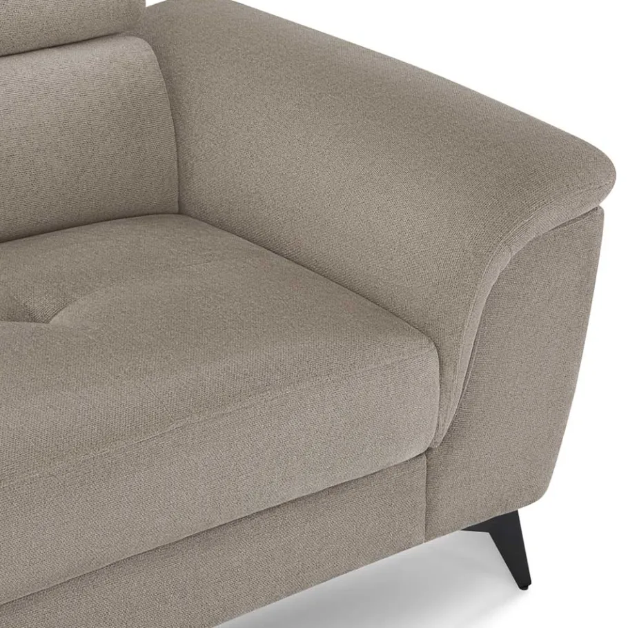 Online Wohnen Fünfsitzer Eckcouch in Beige - Hisa