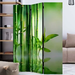 Online Wohnen Foto Paravent mit Bambus & Wasser Motiv - Enyi