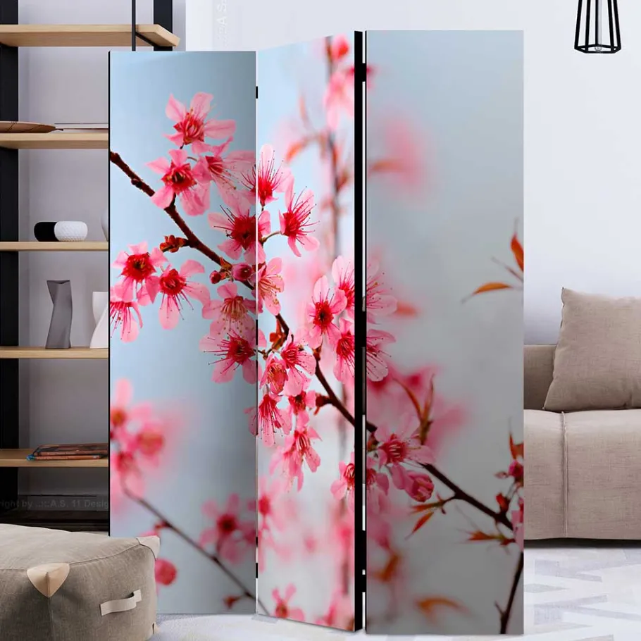 Clearance Wohnen Foto Trennwand Kirschblüte in Rosa & Blau - Filler