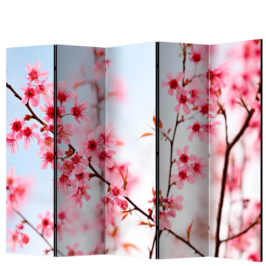 Clearance Wohnen Foto Trennwand Kirschblüte in Rosa & Blau - Filler
