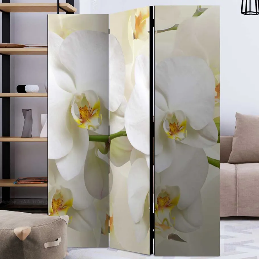 Sale Wohnen Fotoprint Leinwand Paravent Weiße Orchideen - Aury