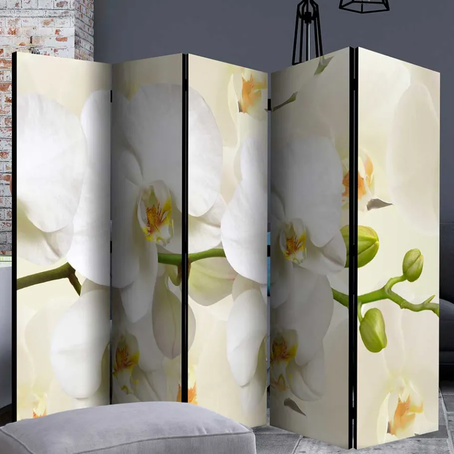 Sale Wohnen Fotoprint Leinwand Paravent Weiße Orchideen - Aury