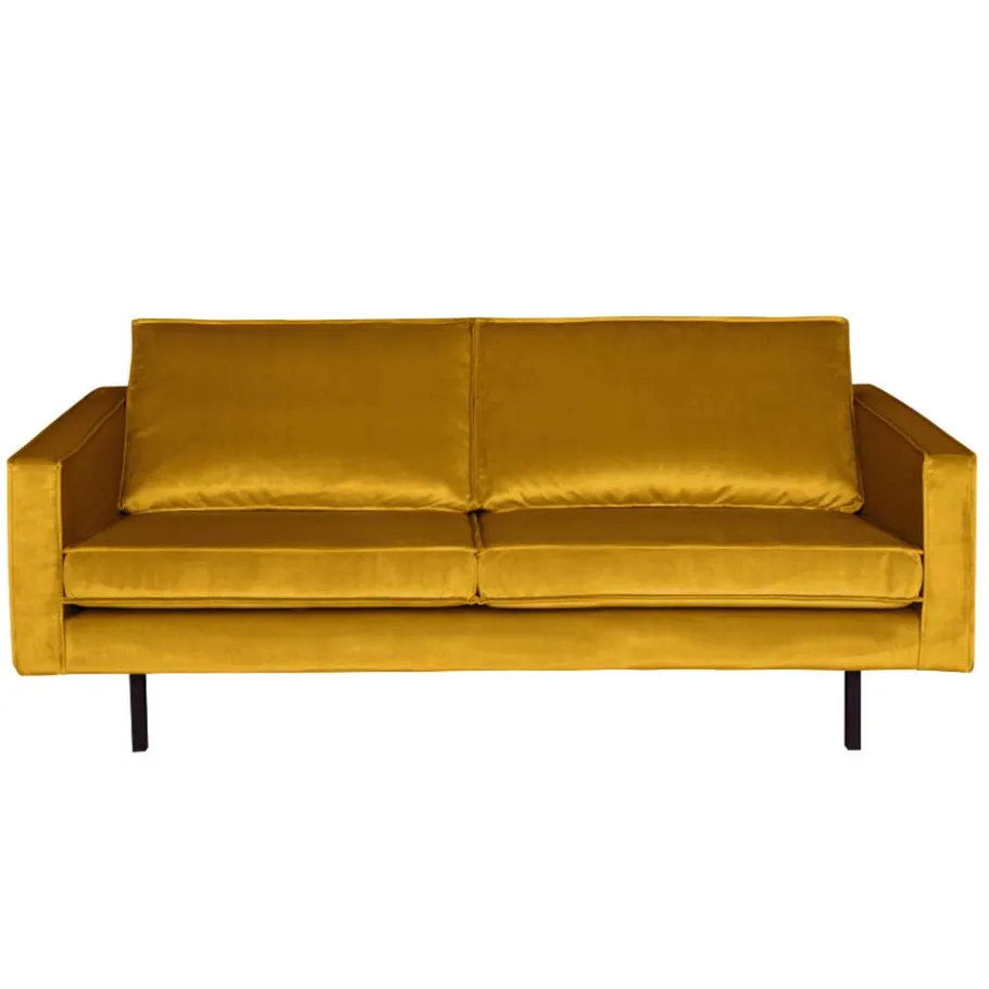 New Wohnen Frei im Raum stellbares Sofa Nustra mit gelbem Samtbezug