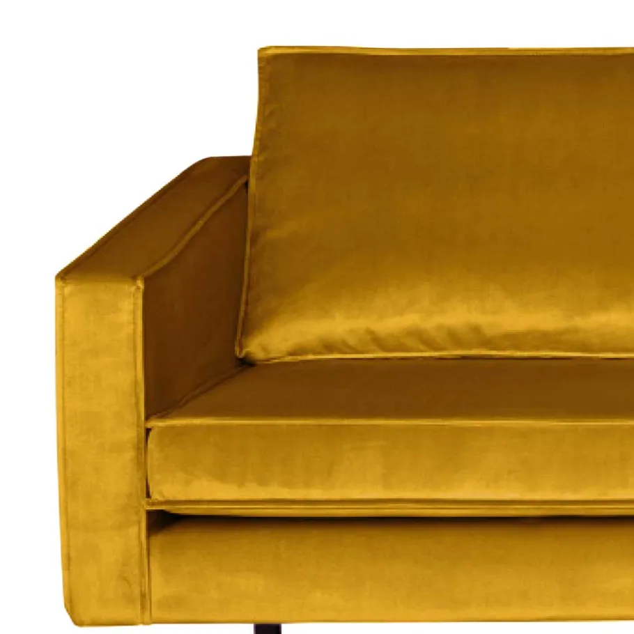 New Wohnen Frei im Raum stellbares Sofa Nustra mit gelbem Samtbezug