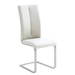 Clearance Wohnen Freischwinger mit aufgesetzten Kissen in Weiß Briston Kunstleder (4er Set)