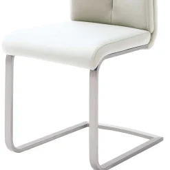 Clearance Wohnen Freischwinger mit aufgesetzten Kissen in Weiß Briston Kunstleder (4er Set)