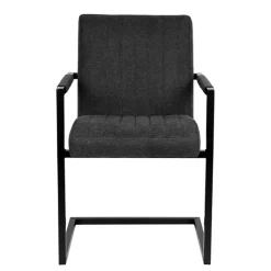 Discount Wohnen Freischwinger Sessel in Anthrazit & Schwarz - Tressur (2er Set)