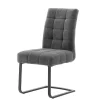 Discount Wohnen Freischwingerstühle aus Chenille in Dunkelgrau - Hulmane (2er Set)