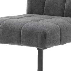 Discount Wohnen Freischwingerstühle aus Chenille in Dunkelgrau - Hulmane (2er Set)